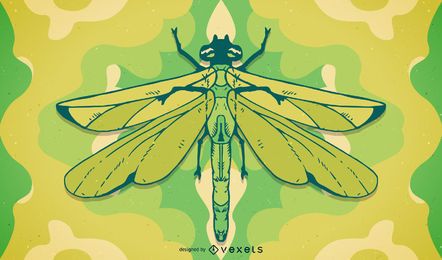 Hand drawn dragonfly illustration 