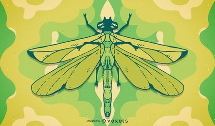 Ilustração de libélula desenhada à mão