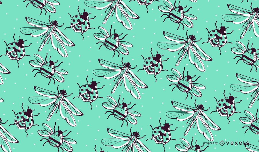 Hand drawn insect pattern Hand drawn insect pattern