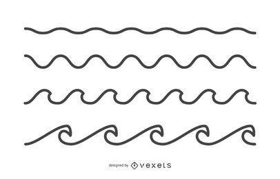 Set of wave illustrations Set of wave illustrations