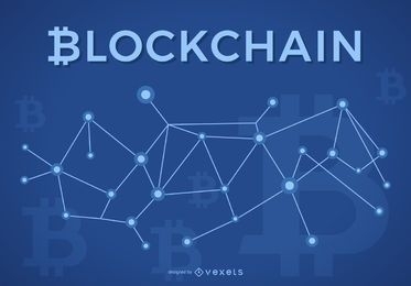 Design de blockchain com logotipo de criptomoeda