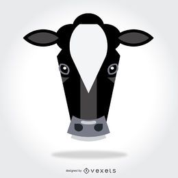 Ilustración de cabeza de vaca plana
