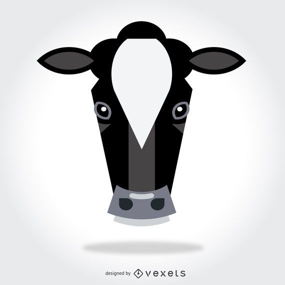 Flat cow head illustration Flat cow head illustration