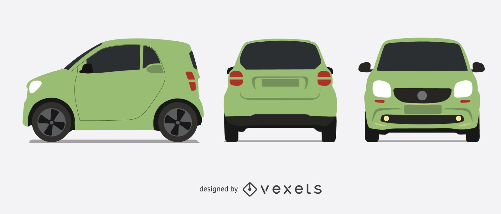 Conjunto de ilustração de carro inteligente isolado