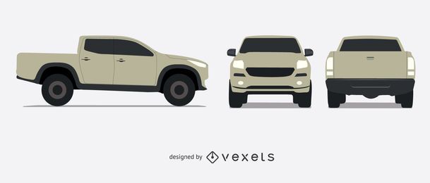 Illustriertes Pickup-Truck-Set