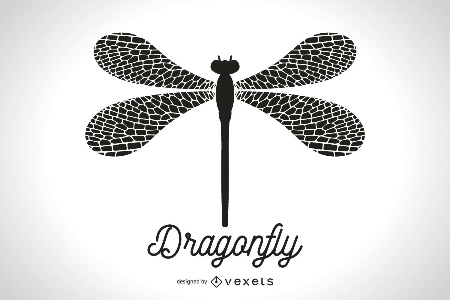 Simple dragonfly silhouette illustration