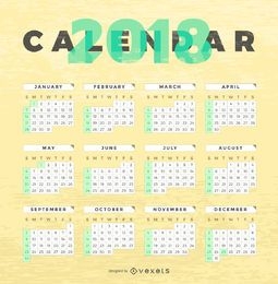 Wooden texture 2018 calendar