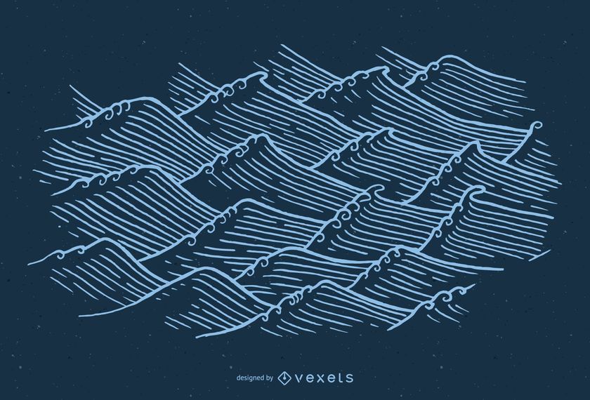 Hand drawn asian waves illustration Hand drawn asian waves illustration