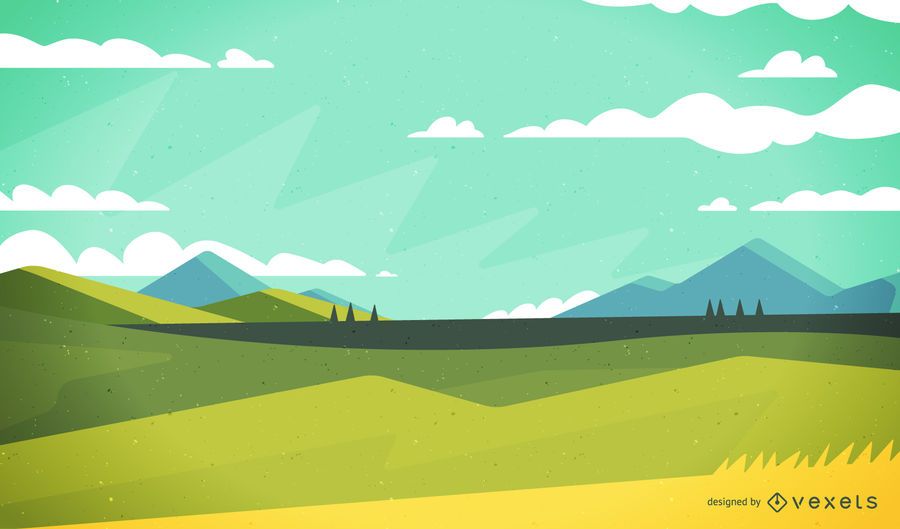 Ilustração de paisagem de campo calmo Ilustração de paisagem de campo calmo