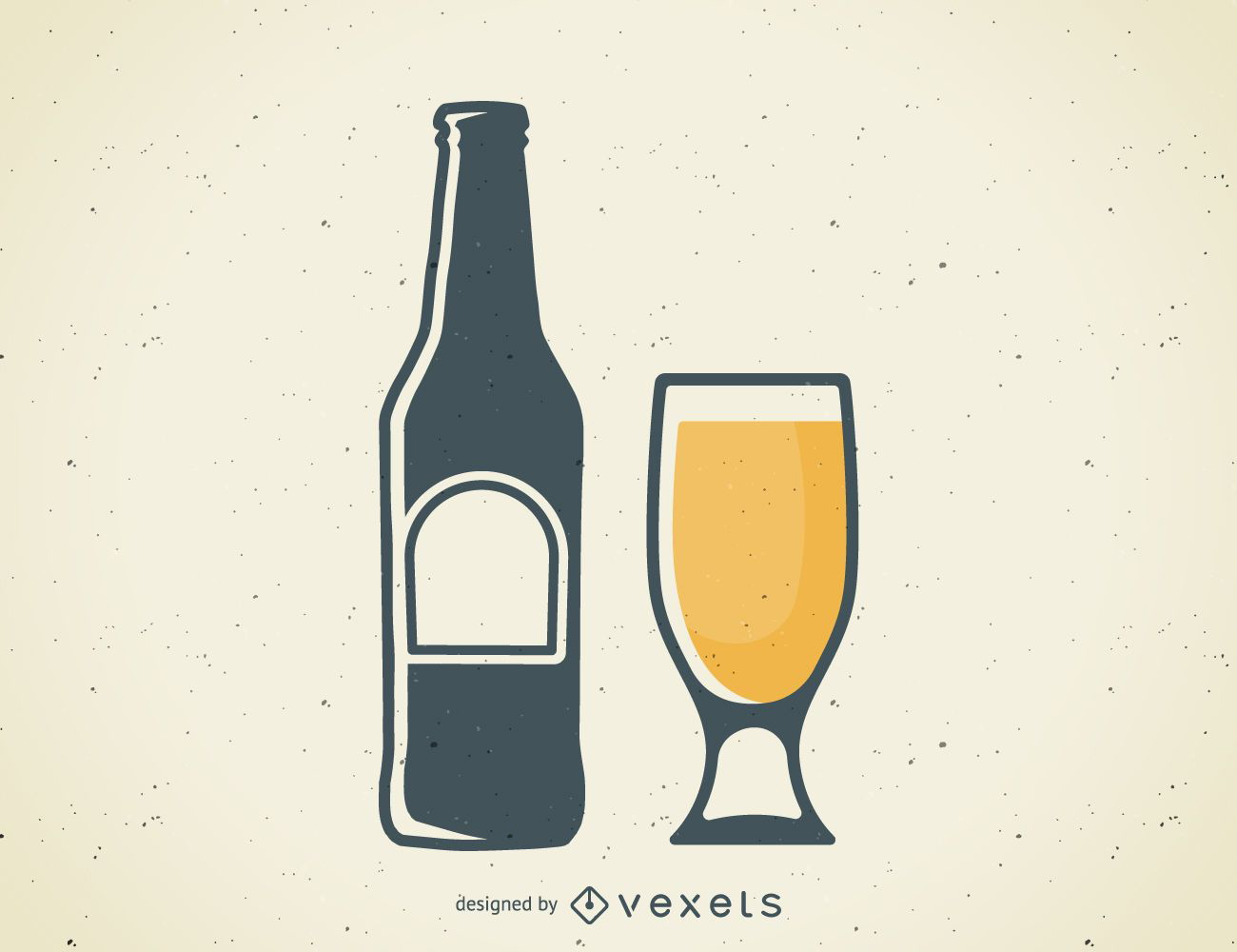 Icono de logotipo de taza y botella de cerveza