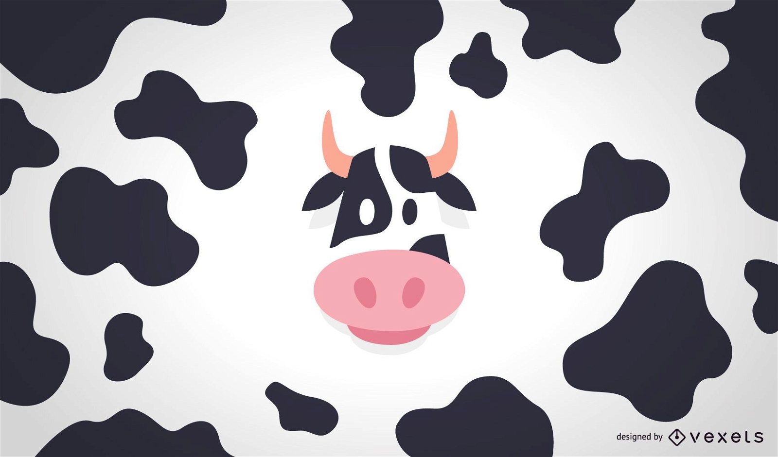 Flat cow illustration and pattern