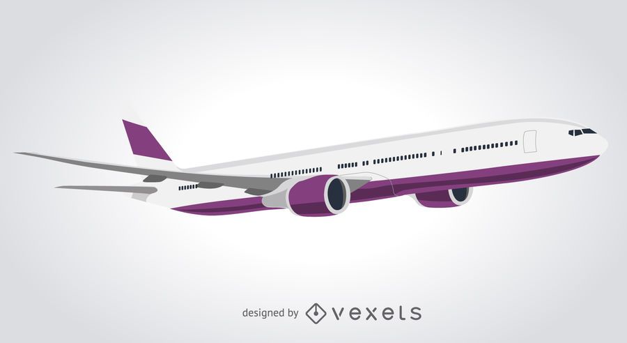 Diseño de avión comercial aislado. Diseño de avión comercial aislado.