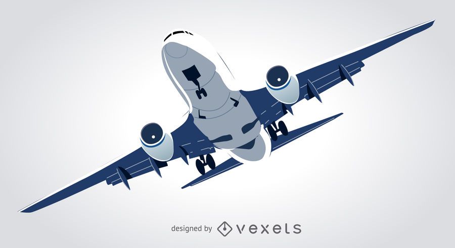 Avion comercial volando ilustración Avion comercial volando ilustración