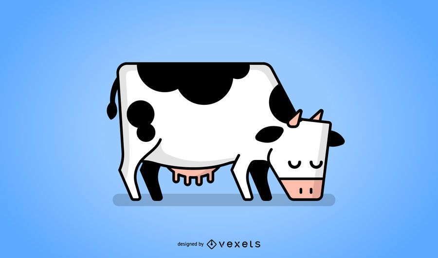 Ilustração de desenhos animados de vaca isolado Ilustração de desenhos animados de vaca isolado