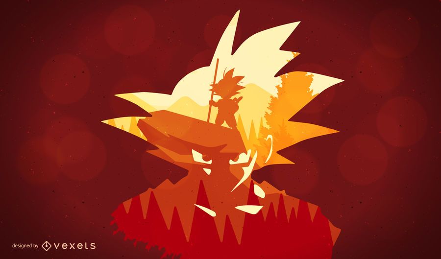 Ilustração de silhueta Dragon Ball Ilustração de silhueta Dragon Ball