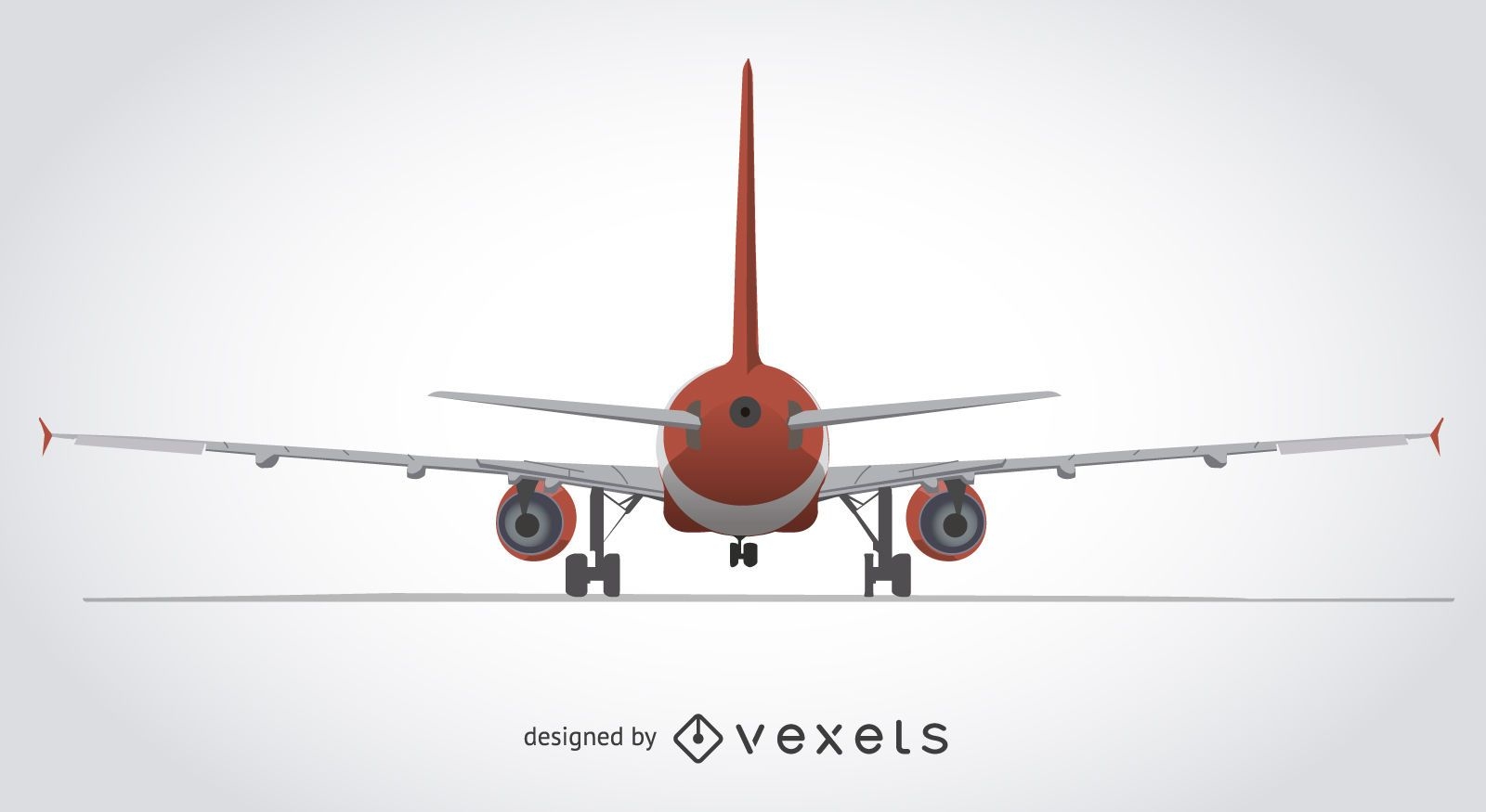 Ilustração traseira de um avião