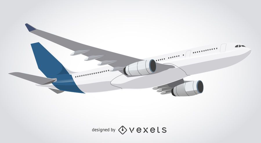 Airplane Taking Off Illustration - Vector Download