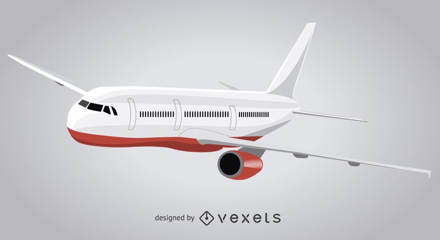Ilustração de voar de avião isolado Ilustração de voar de avião isolado