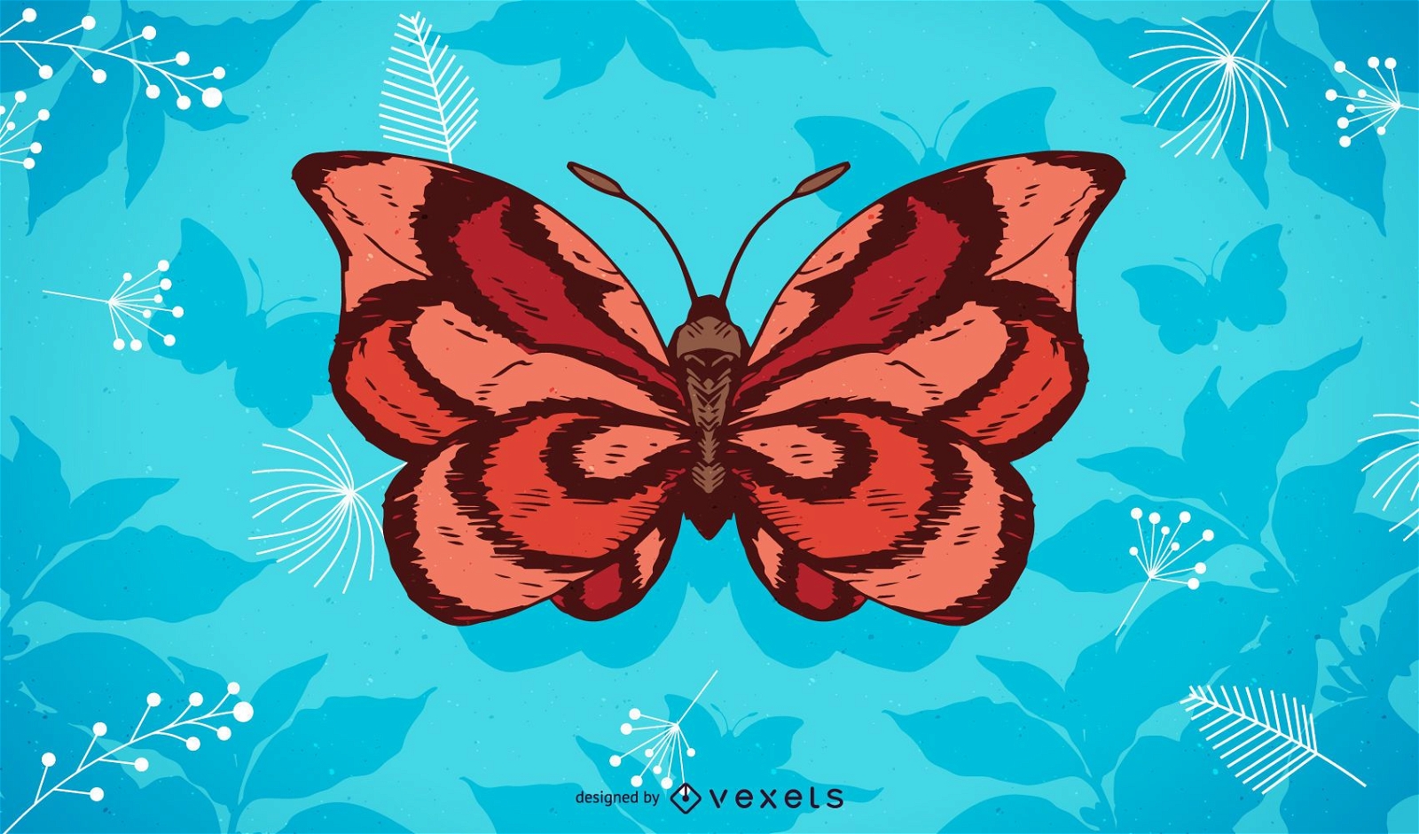 Fondo de ilustración de mariposa