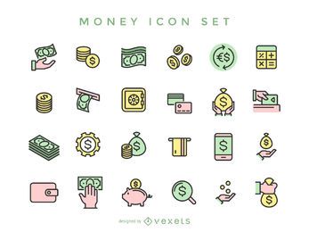Collection of stroke money icons