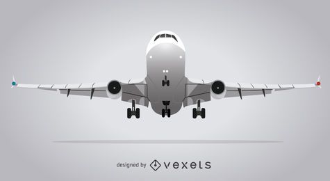 Gray isolated airplane illustration Gray isolated airplane illustration