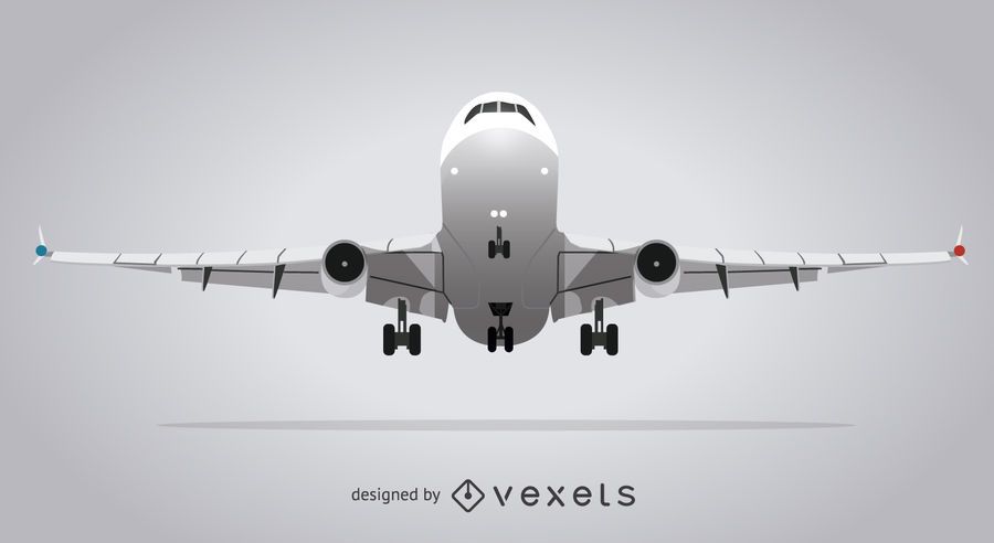 Gray isolated airplane illustration Gray isolated airplane illustration
