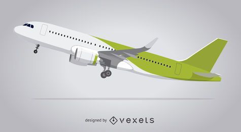 Illustrated airplane taking off Illustrated airplane taking off
