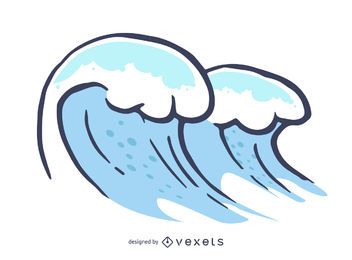 Olas ilustradas a mano