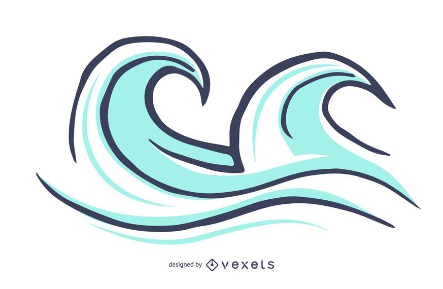 Isolated surf waves illustration Isolated surf waves illustration