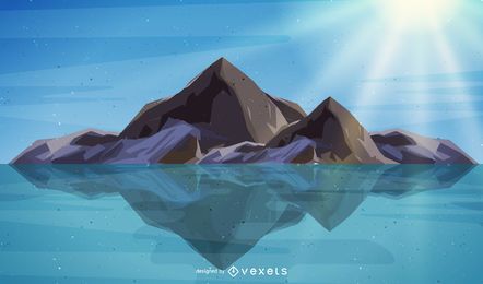 Diseño de ilustración de paisaje de montaña