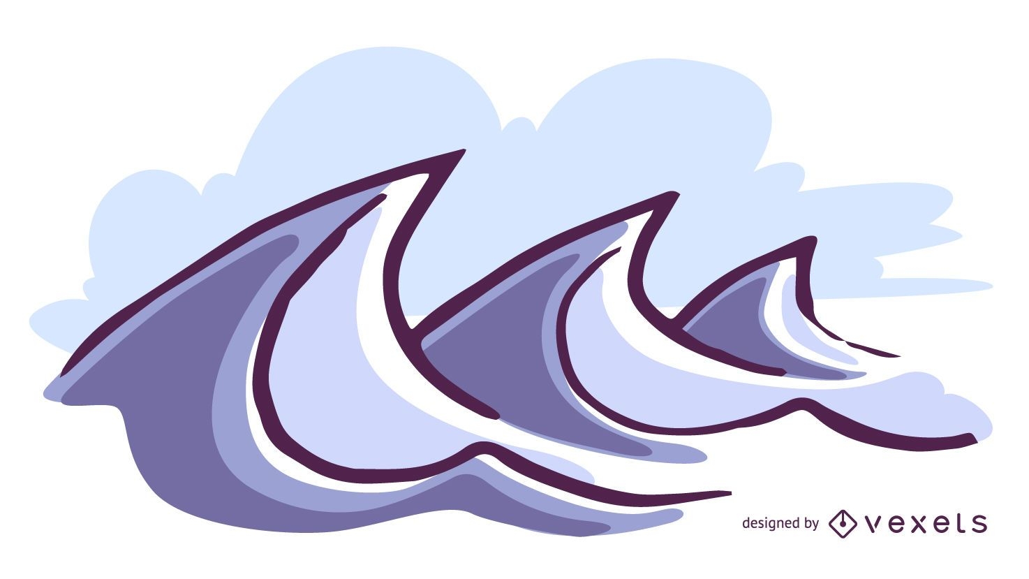 Ilustração de ondas grandes