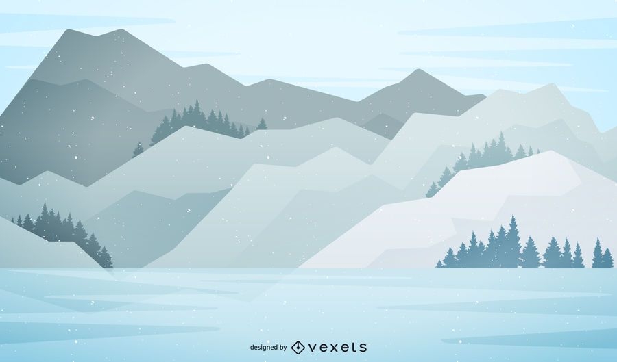 Download Snowy mountain landscape illustration - Vector download