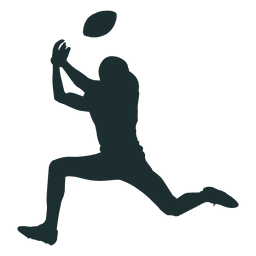 Amerikanischer Fußballspieler der Silhouette fängt PNG-Design