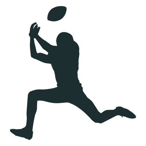 American football player catching silhouette