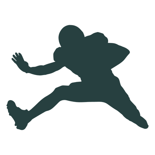American football player jumping silhouette PNG Design