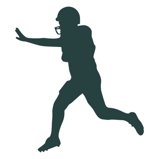 American football player pushing silhouette