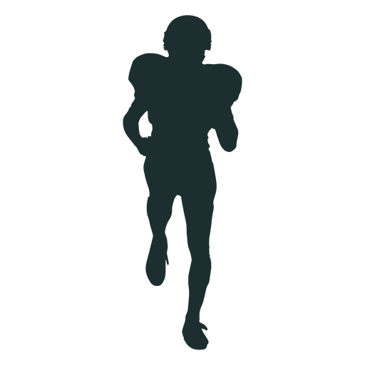 American football player running silhouette