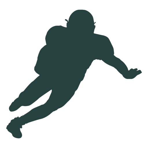 American football player rushing silhouette PNG Design