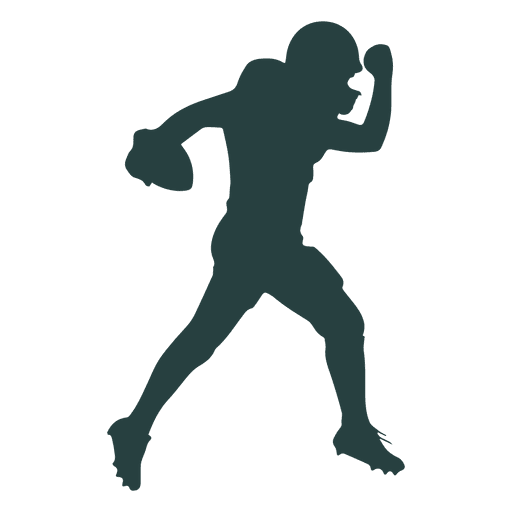 American football player throwing ball silhouette PNG Design