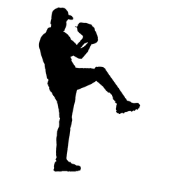 Silueta de tiro de jugador de béisbol Diseño PNG