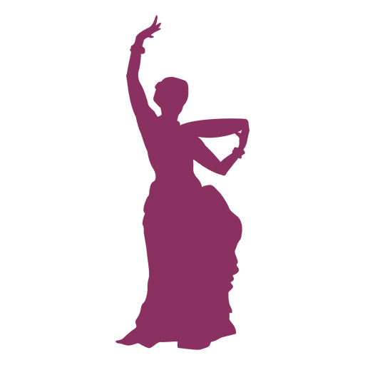 Bauchtänzerin tanzt Silhouette PNG-Design