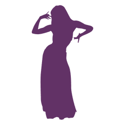 Belly dancer snake arms silhouette PNG Design