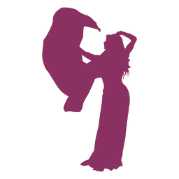 Belly dancer veil silhouette PNG Design