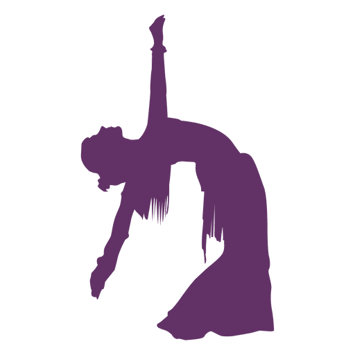 Bending belly dancer silhouette