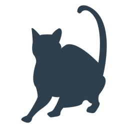 Silueta de gato negro de pelo corto Diseño PNG