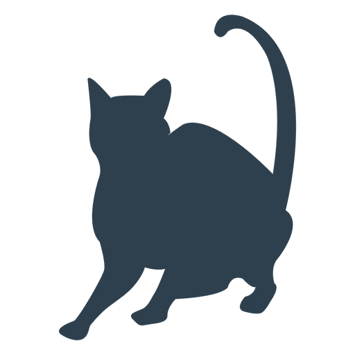 Silhueta de gato preto curto Desenho PNG