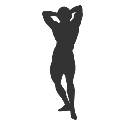 Bodybuilder Bauch Pose Silhouette PNG-Design