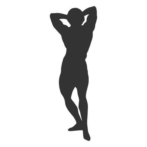 Bodybuilder abdominal pose silhouette PNG Design