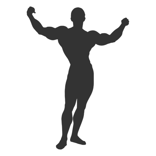 Bodybuilder crucifix pose silhouette
