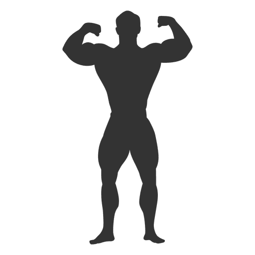 Bodybuilder double biceps pose silhouette - Transparent PNG & SVG ...